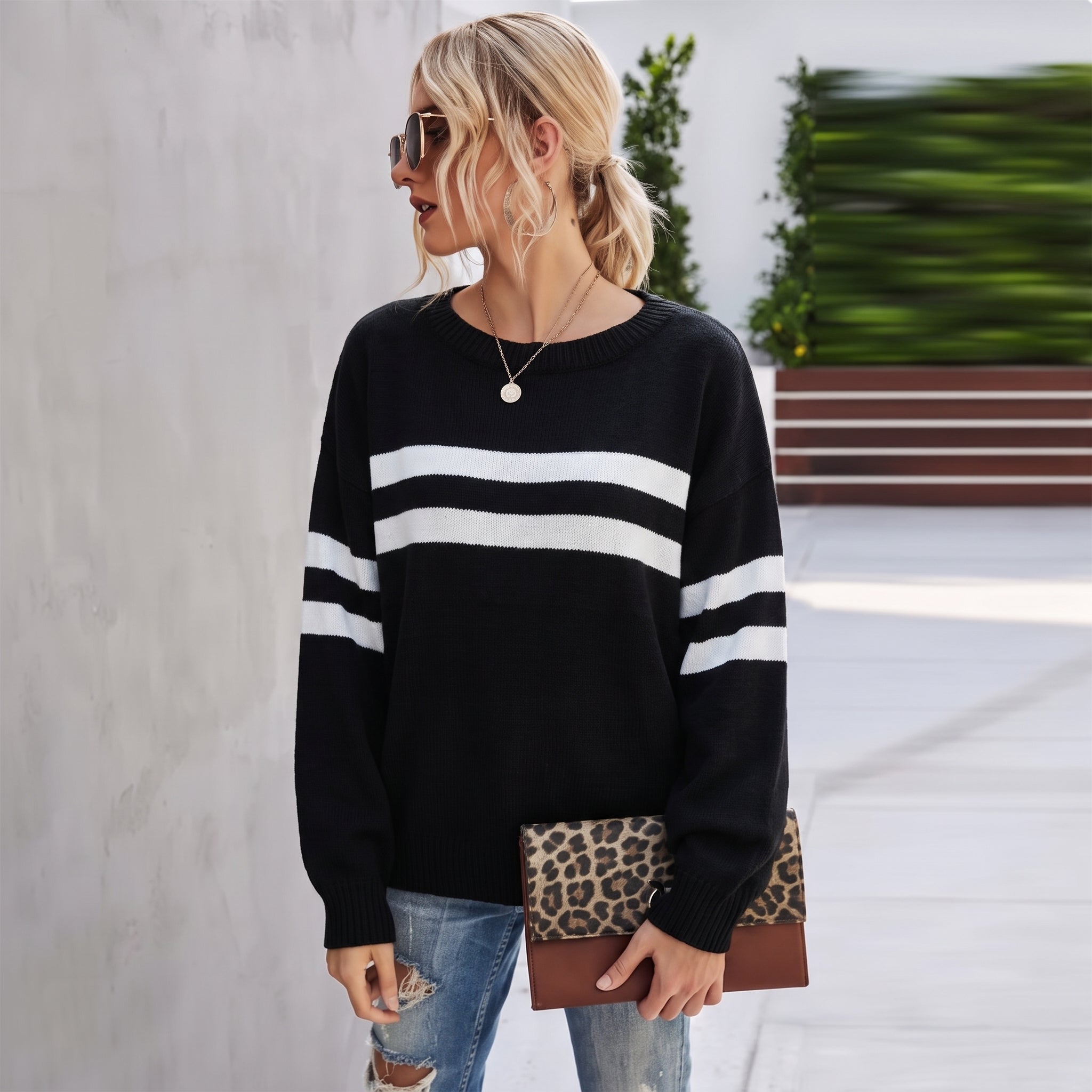 Calliope | Women's Cropped Striped Sweater