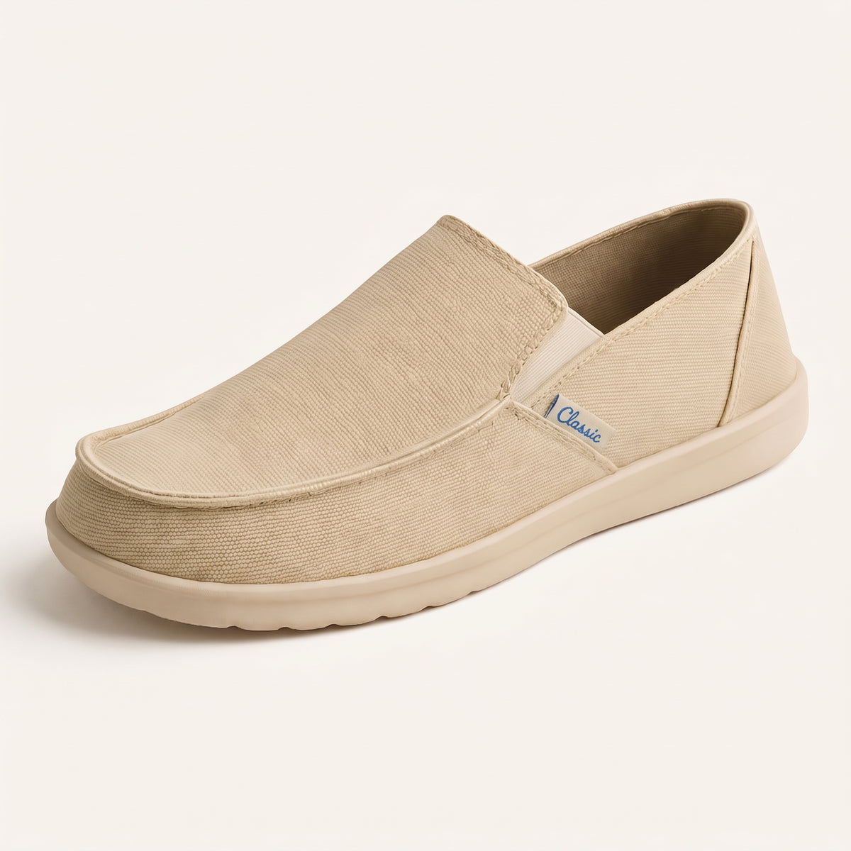 Ines | Men's Canvas Slip On Loafer Gray Comfort Shoes