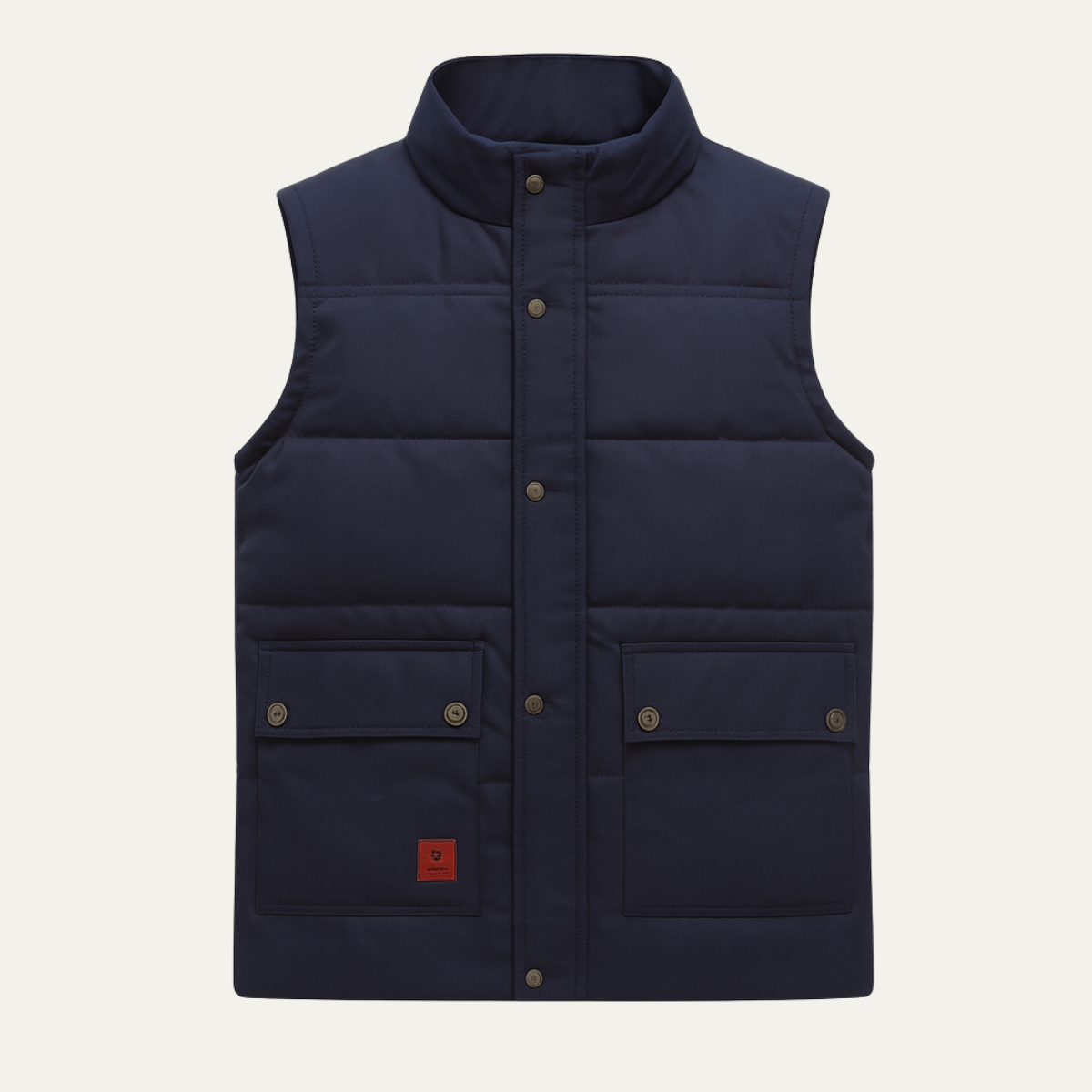 Rowan | Men's Puffer Vest Navy Down Filled Quilted Utility Pockets