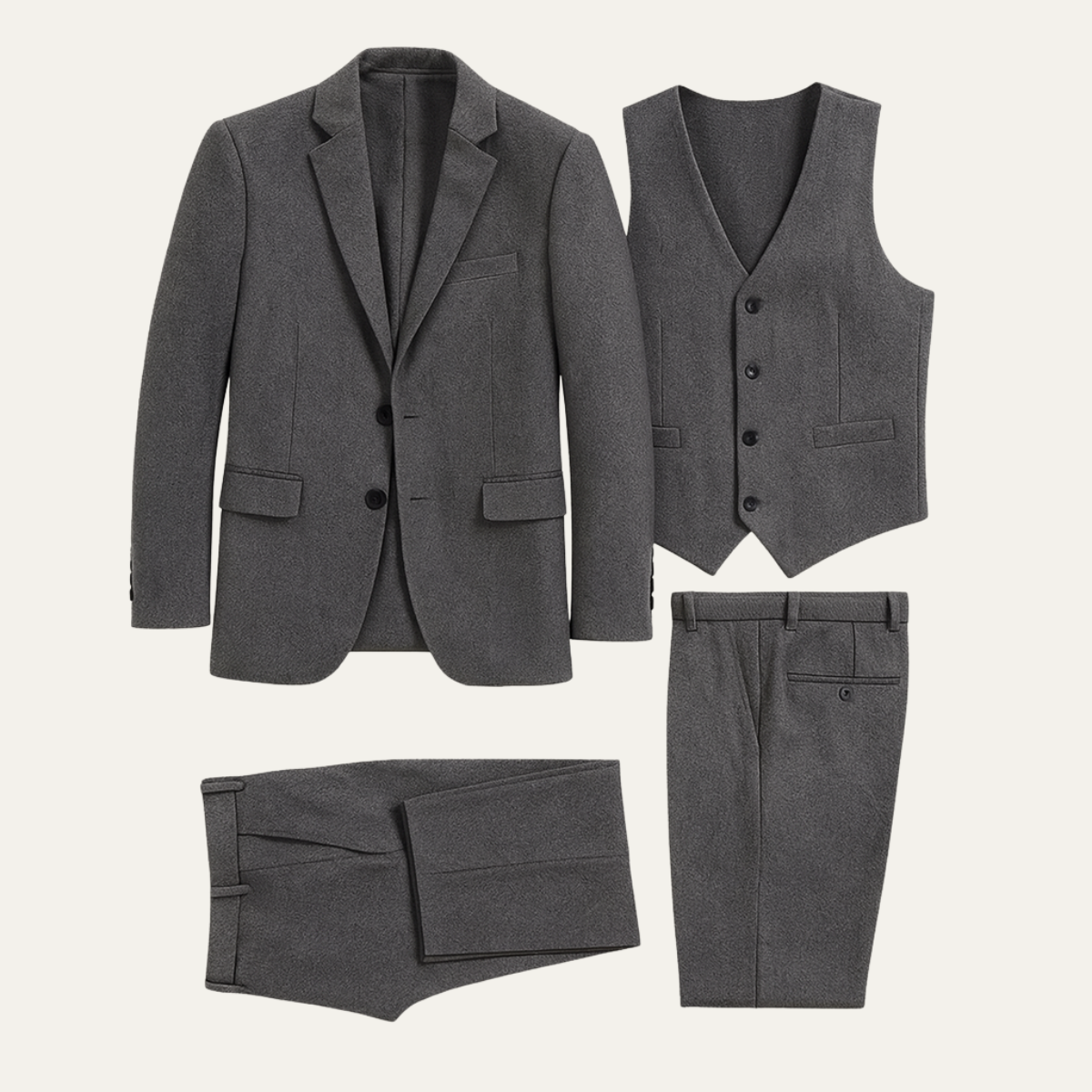 Jasper | Men's Three Piece Suit Gray Tweed Slim Fit