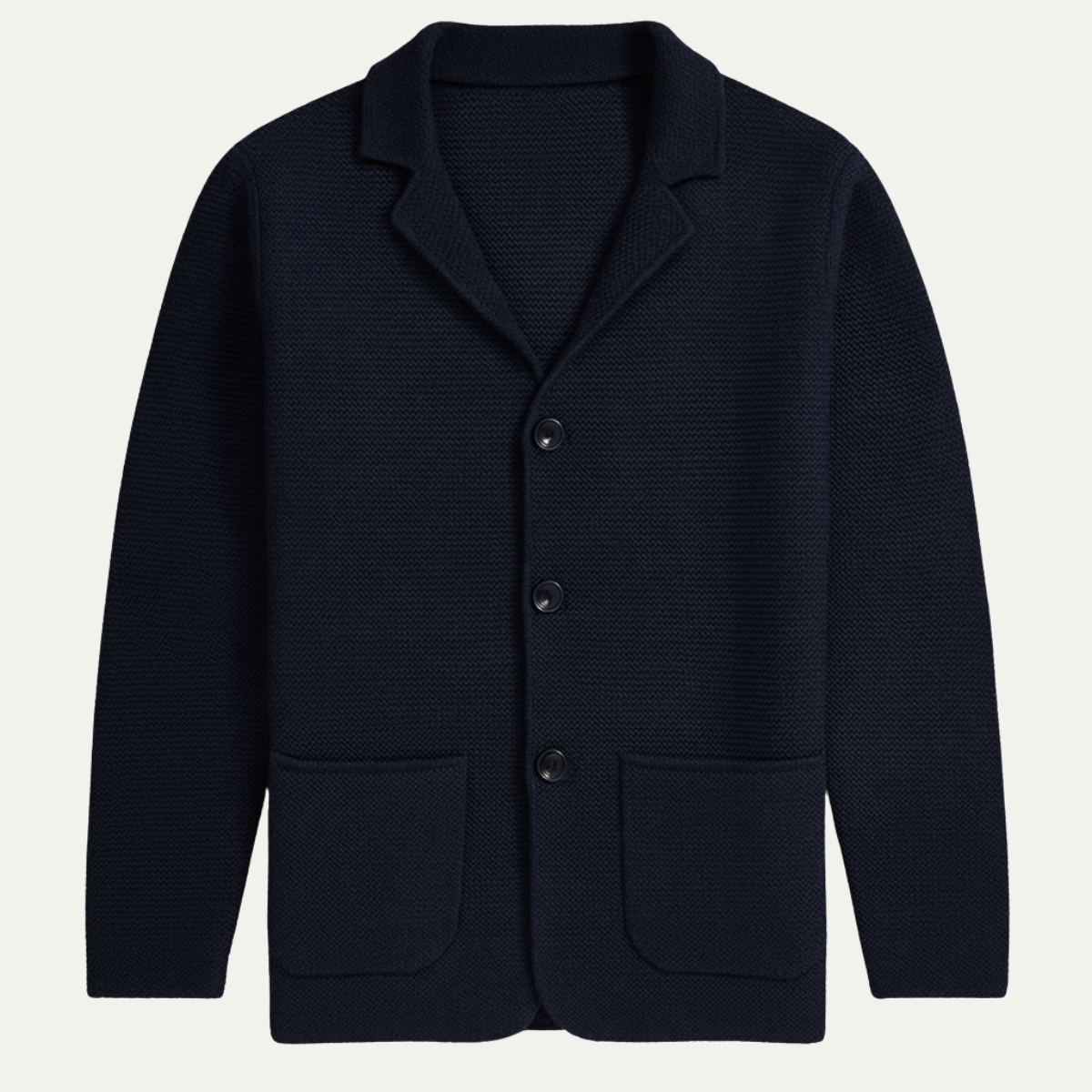 Ezra | Men's Casual Knit Button Down Blazer Navy