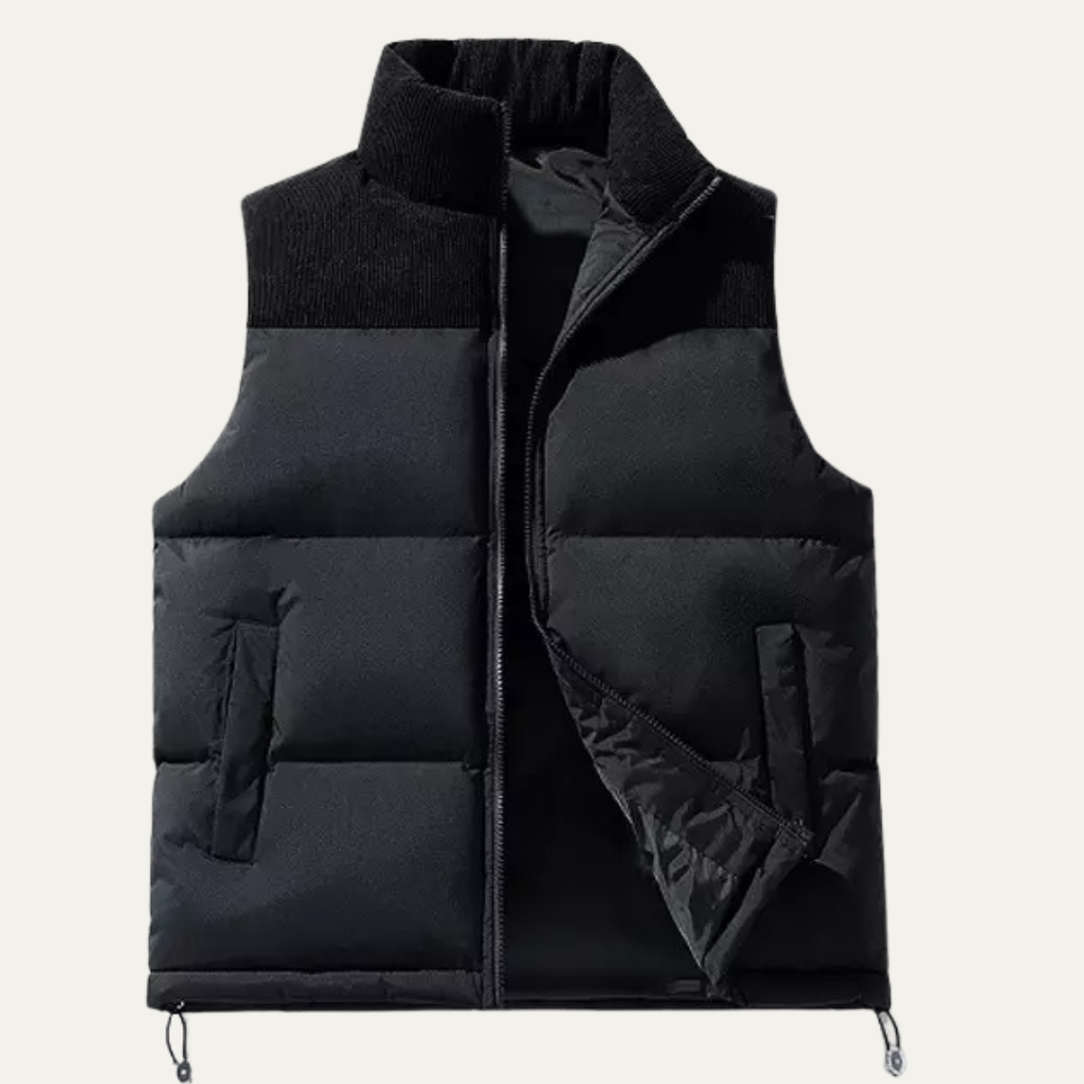 Axel | Men's Quilted Puffer Vest Black Charcoal