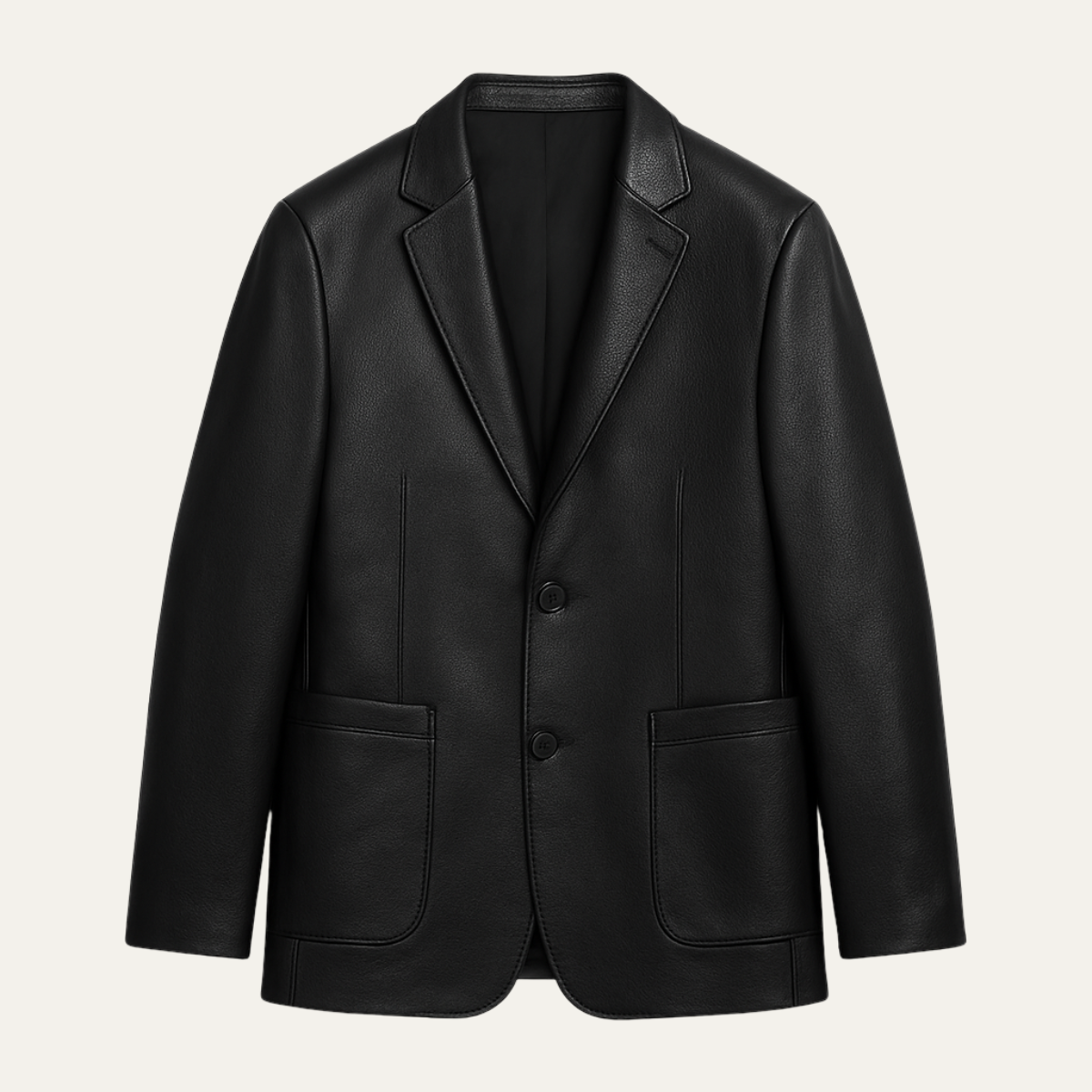 Rhys | Men's Faux Leather Blazer Black