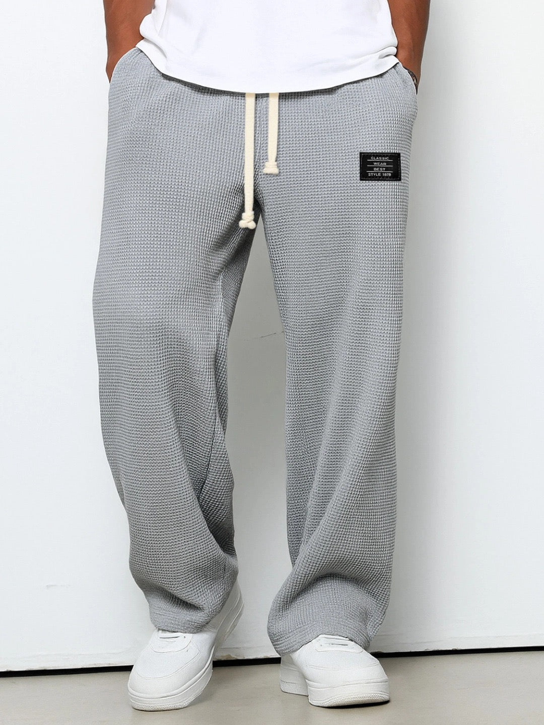 Axel | Men's Relaxed Sweatpants Light Blue Waffle Knit