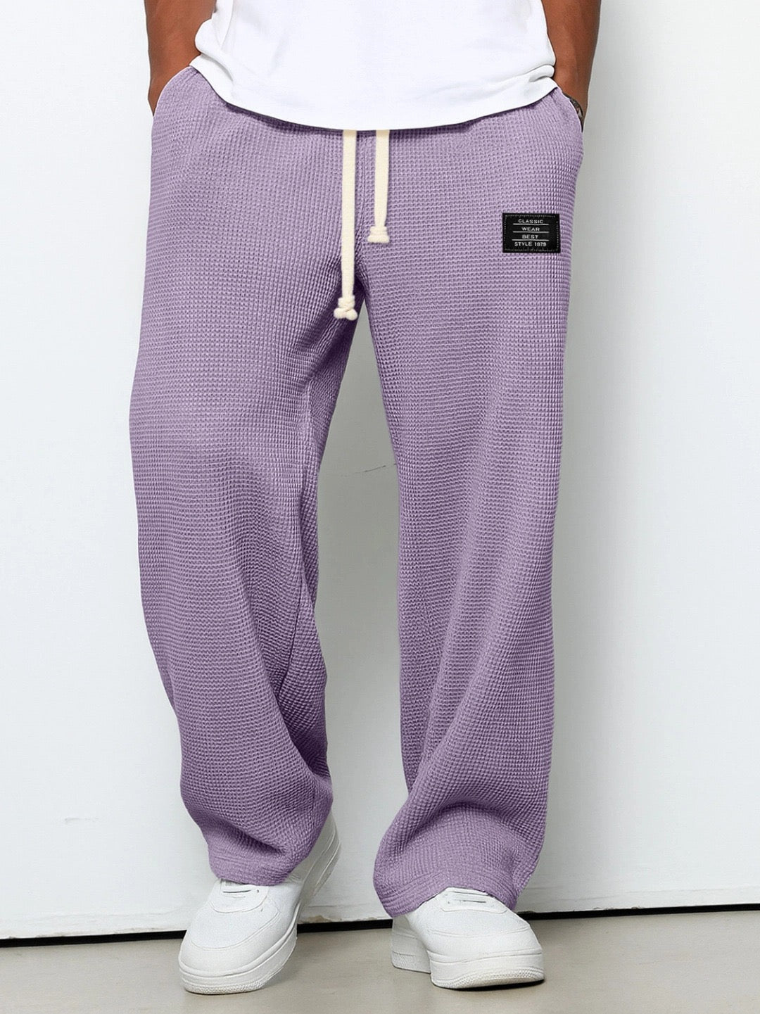 Axel | Men's Relaxed Sweatpants Light Blue Waffle Knit