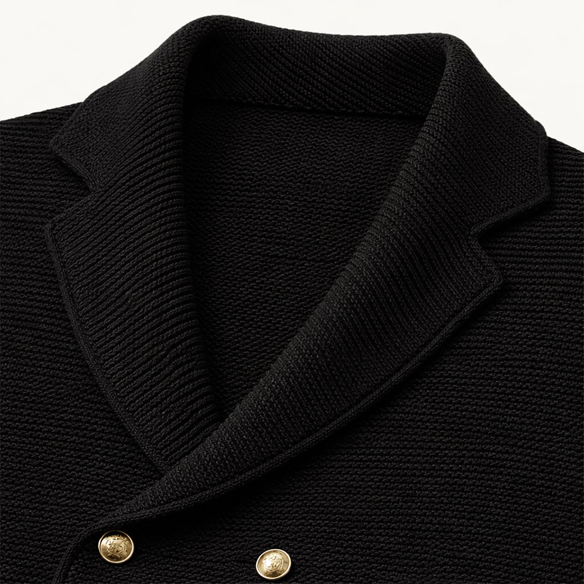 Beau | Men's Smart Casual Double Breasted Cardigan Black Knit