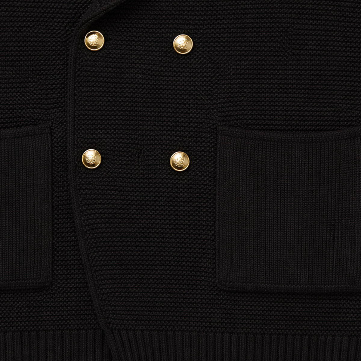 Beau | Men's Smart Casual Double Breasted Cardigan Black Knit