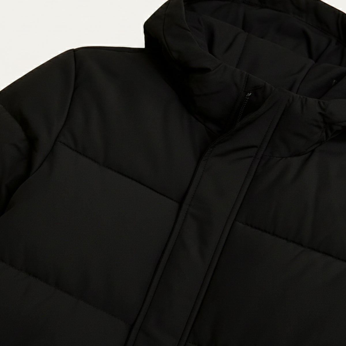 Lars | Men's Puffer Coat Black Hooded Winter Long