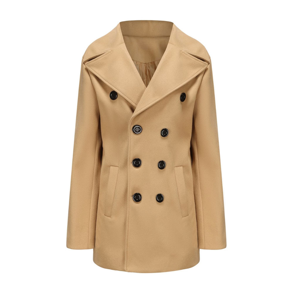 Rhys | Men's Double Breasted Wool Pea Coat Navy