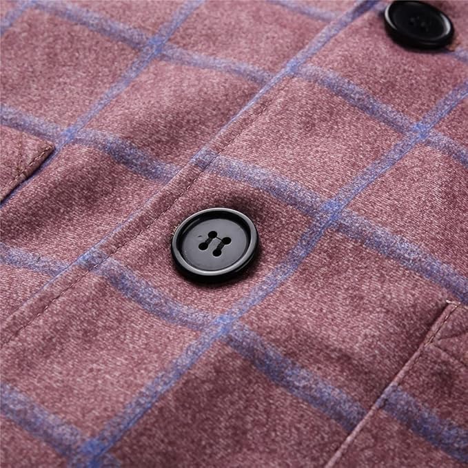 Sage | Men's Check Blazer Mauve Double Breasted