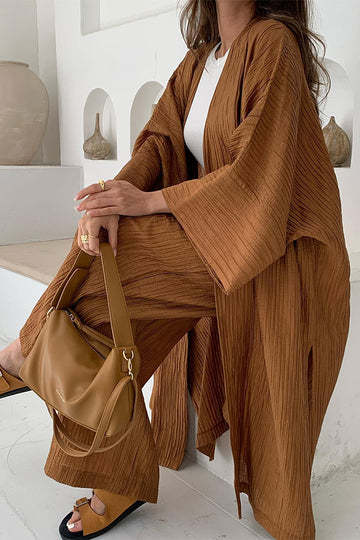 Liv | Women's Oversized Linen Cardigan Cream Long Sleeve