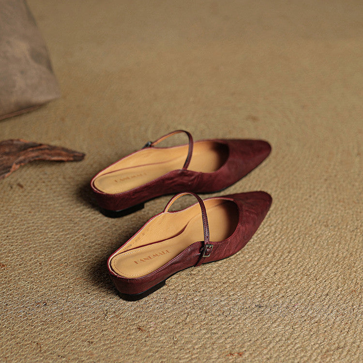 Demi | Women's Leather Mule Cream Ankle Strap