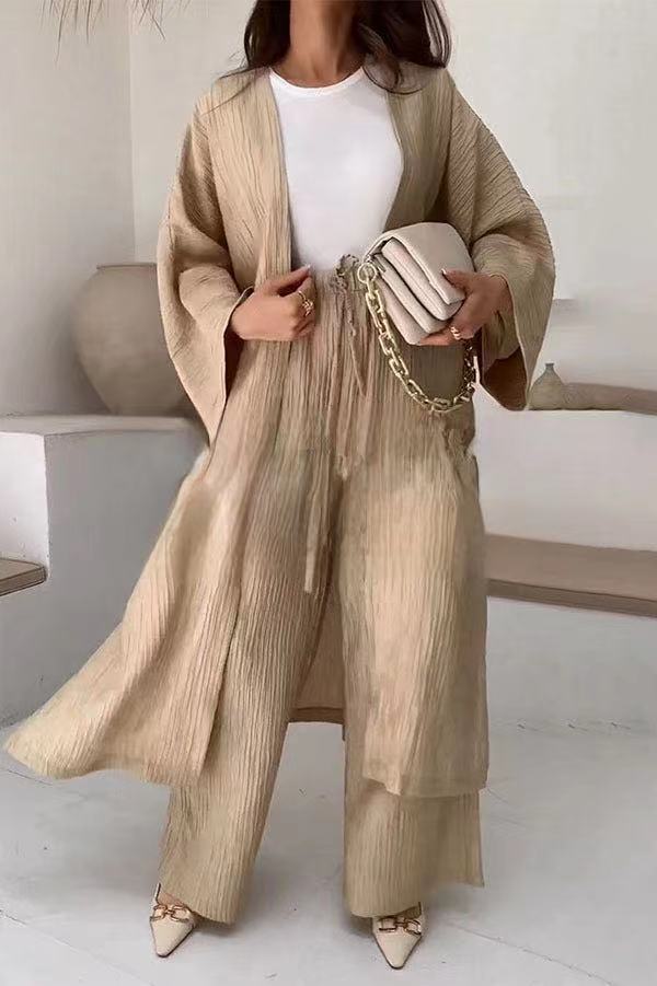 Liv | Women's Oversized Linen Cardigan Cream Long Sleeve