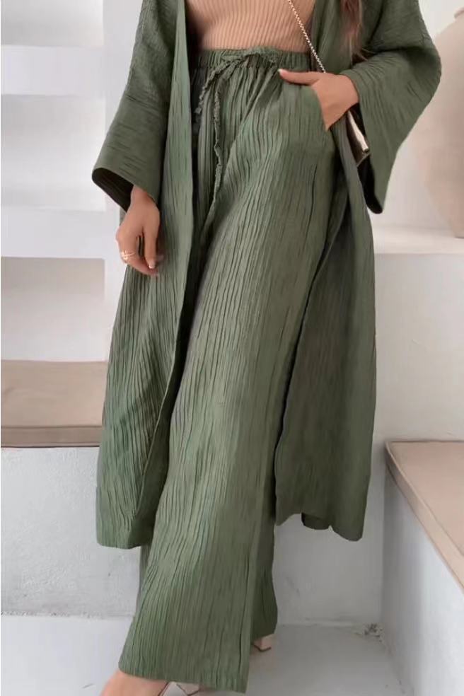 Liv | Women's Oversized Linen Cardigan Cream Long Sleeve