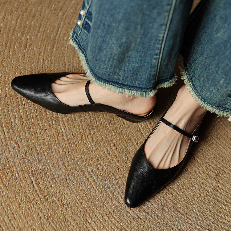 Demi | Women's Leather Mule Cream Ankle Strap