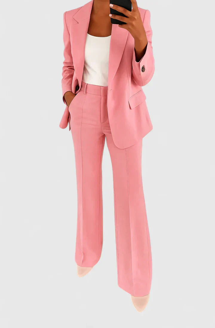 Alma | Women's Tailored Blazer Pants Set Blue Gray