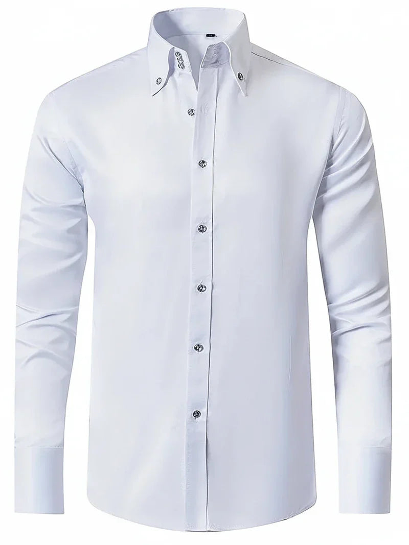 Rowan | Men's Button Up Dress Shirt Black Long Sleeve