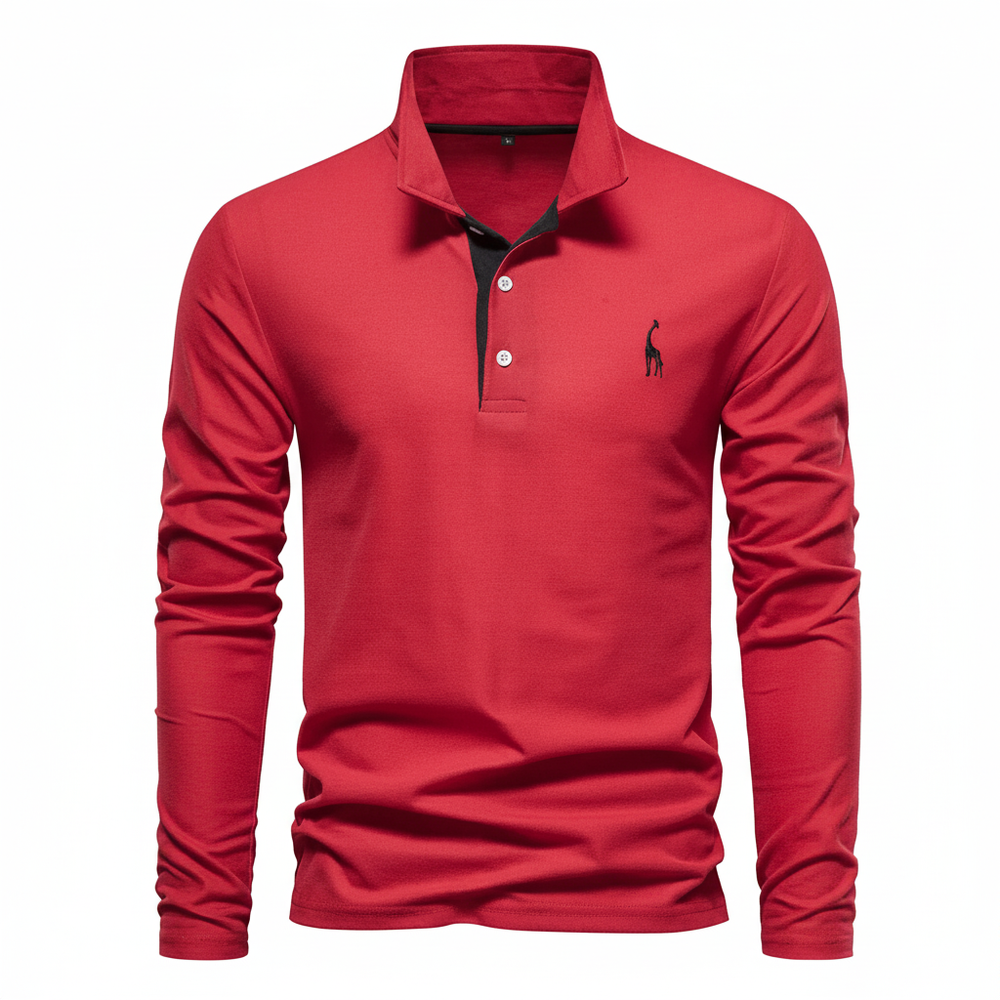 Axel | Men's Long Sleeve Polo Shirt Red