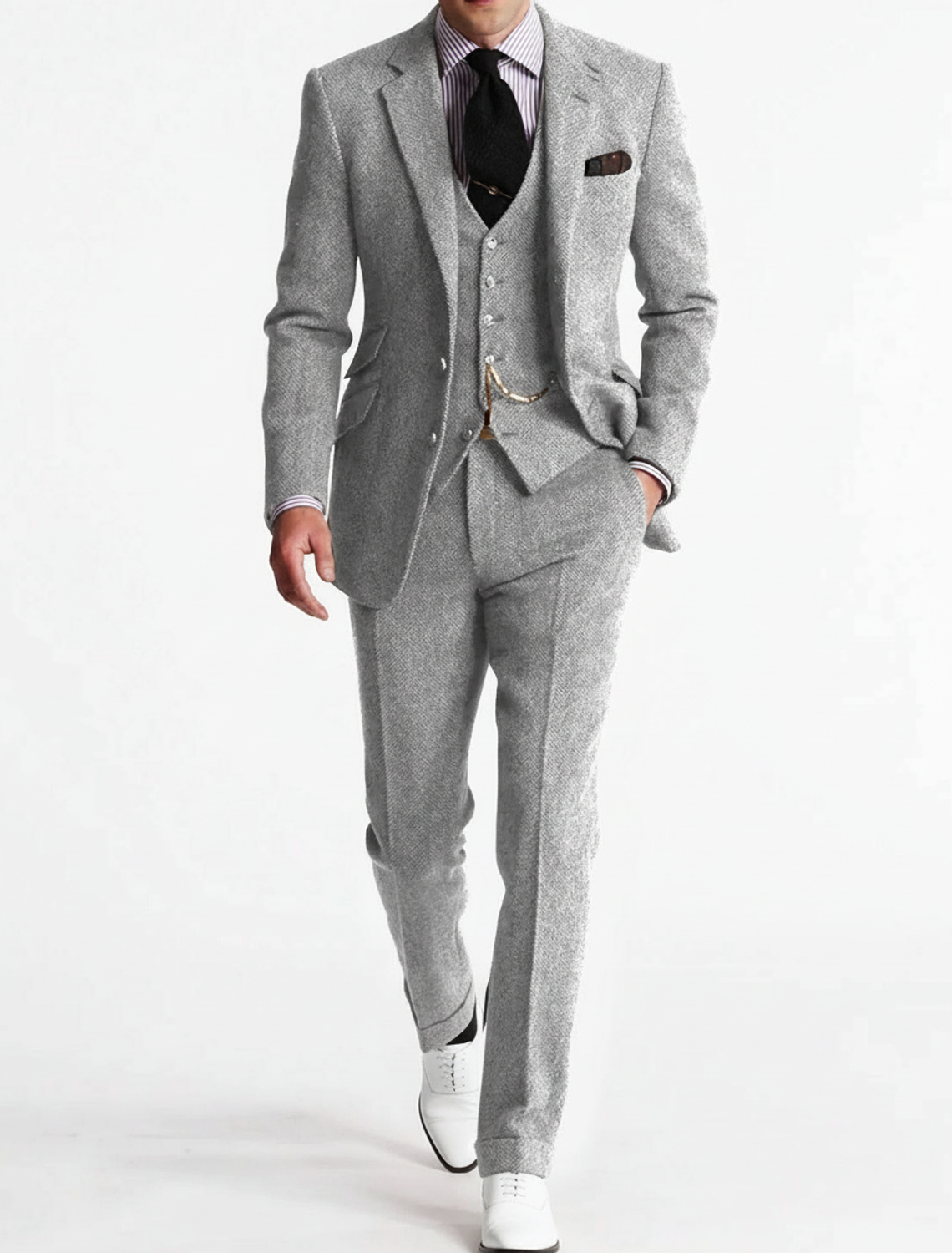 Axel | Men's Three Piece Suit Brown Tweed Tailored