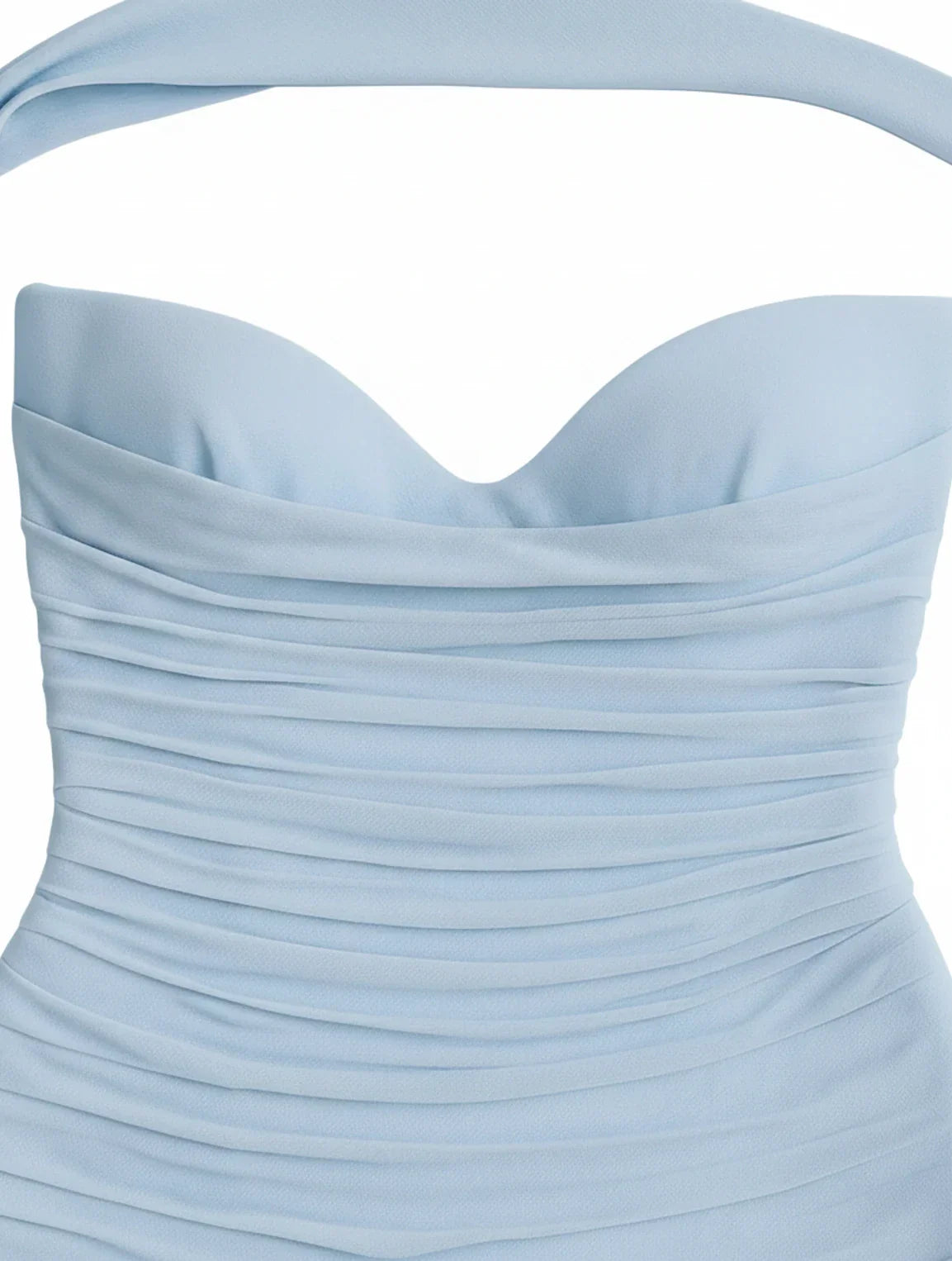 Cleo | Women's Strapless Maxi Dress Light Blue Ruched