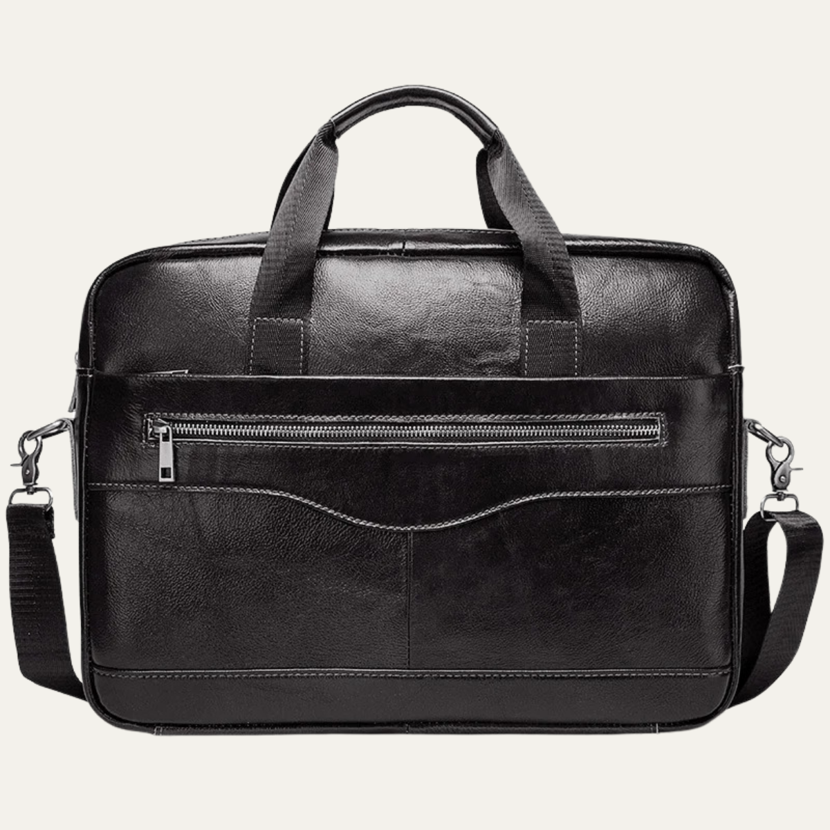 Collioure Men's Business Shoulder Leather Bag Black