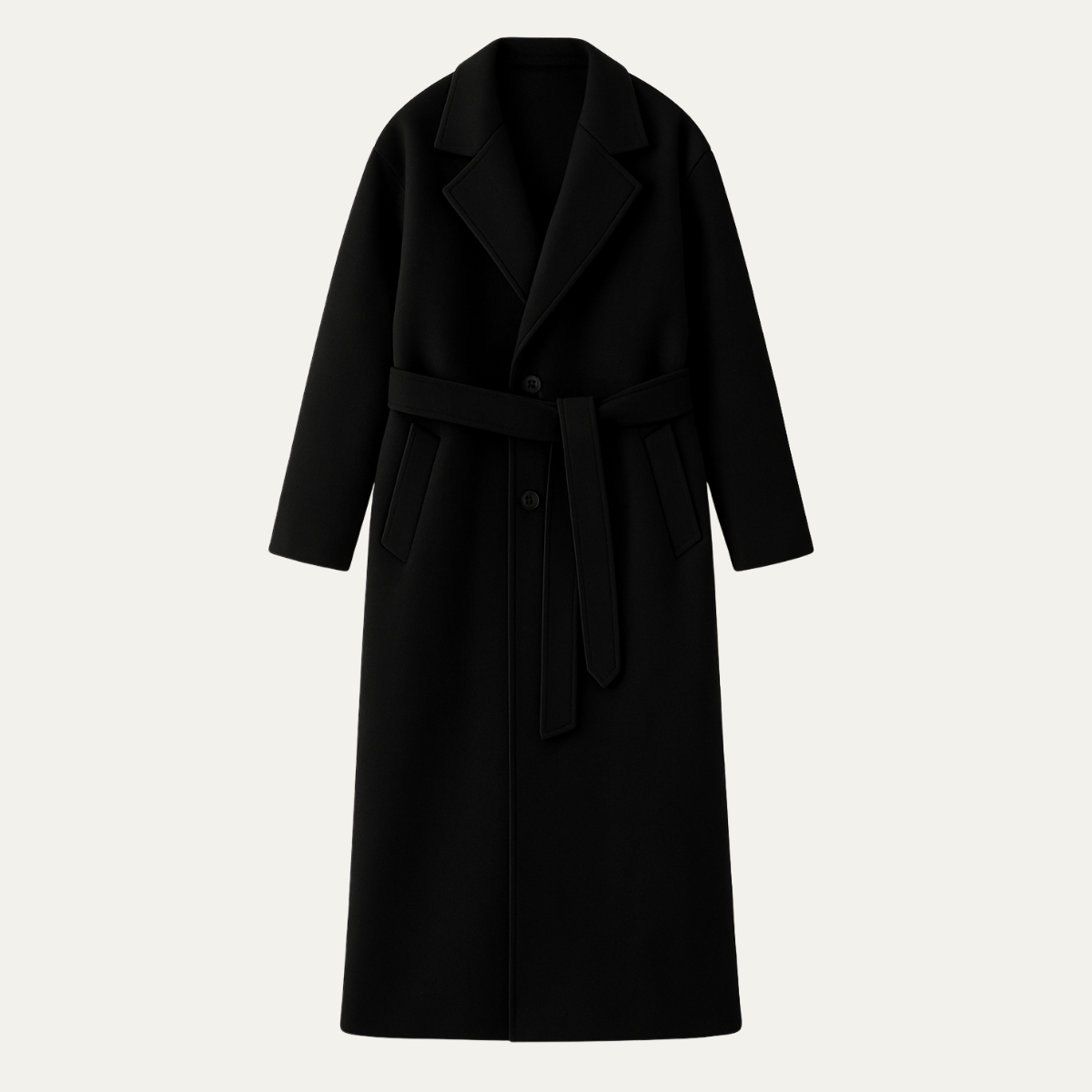 Nash | Men's Wool Overcoat Black Long