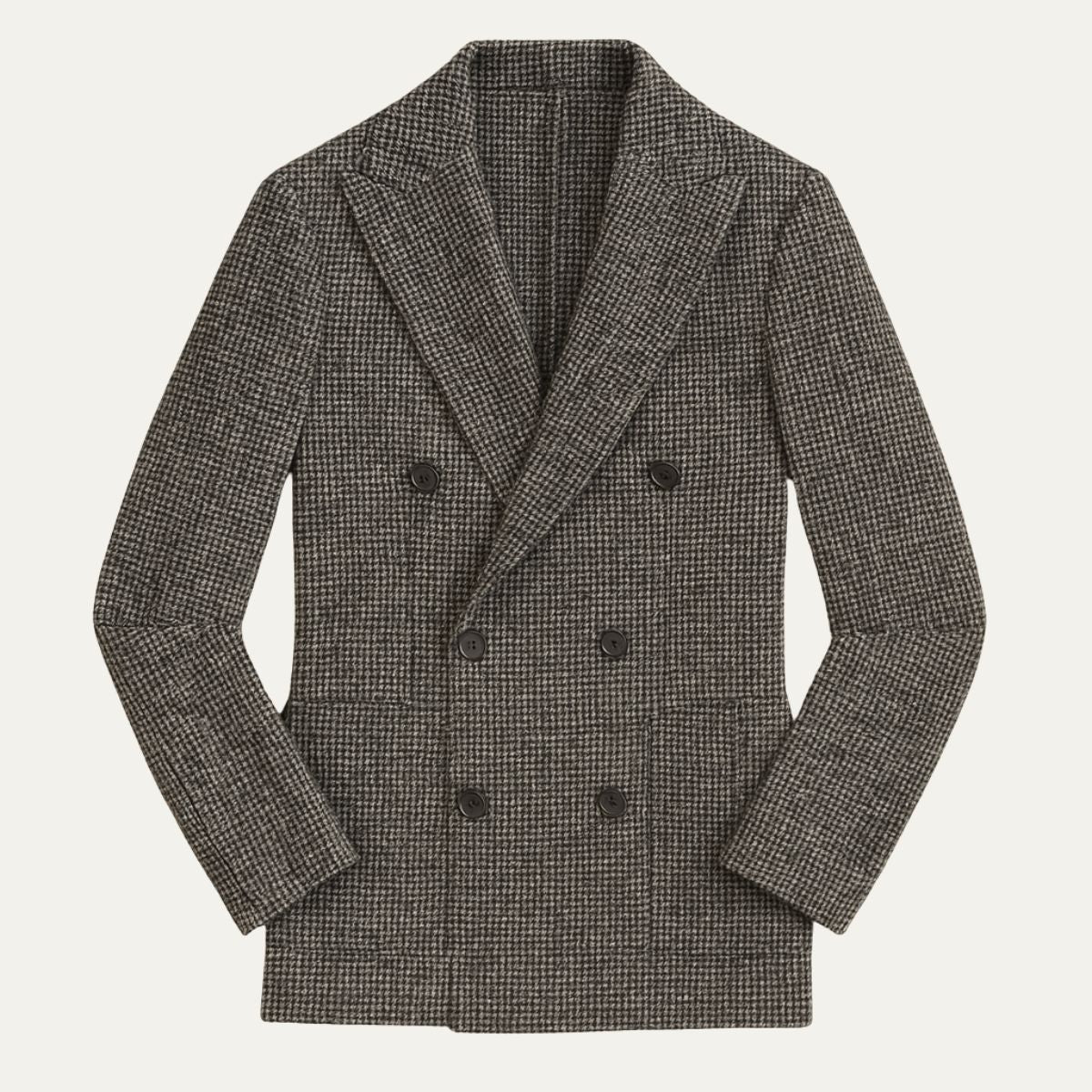 Greta | Men's Tweed Blazer Brown Double Breasted Tailored