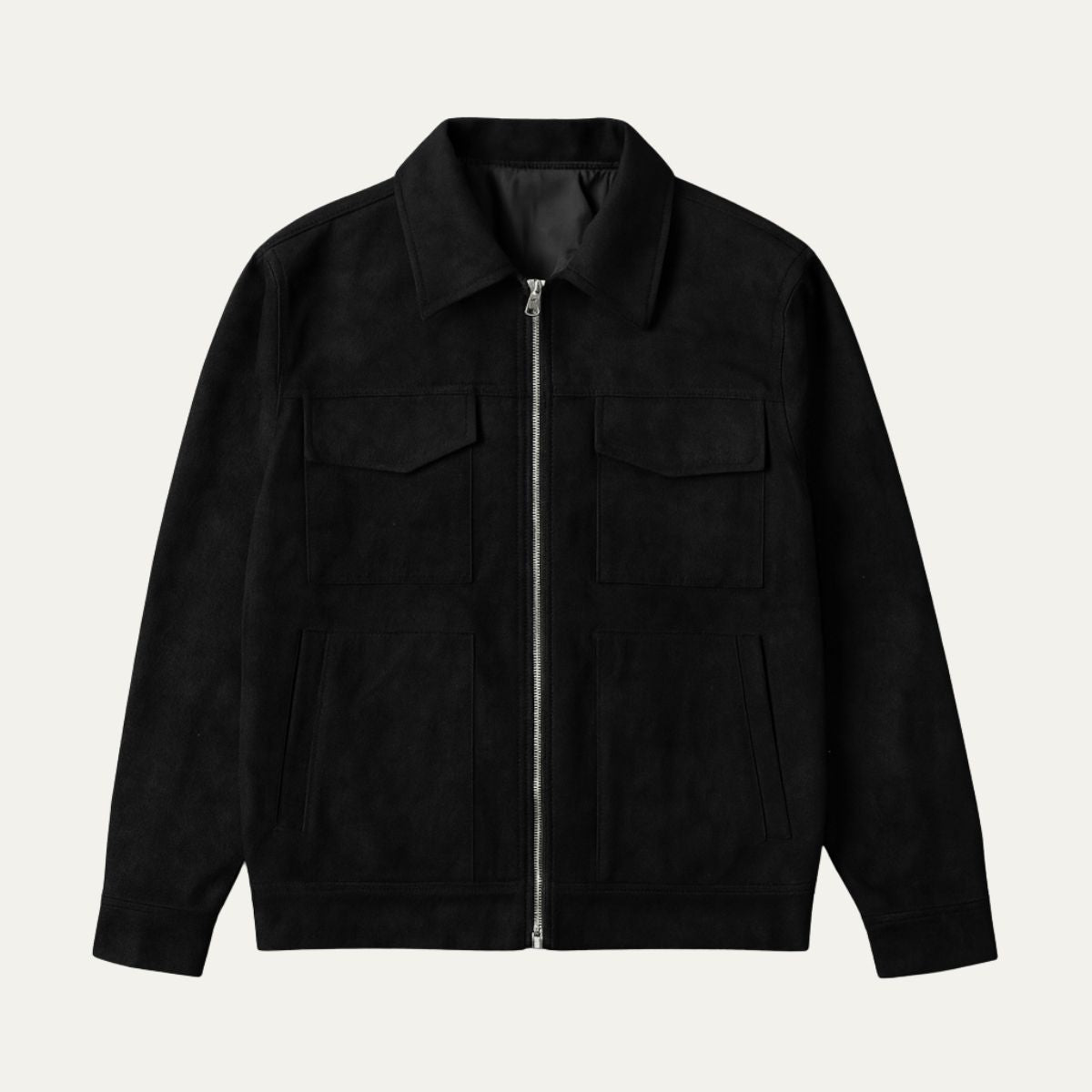 Axel | Men's Casual Suede Utility Jacket Black