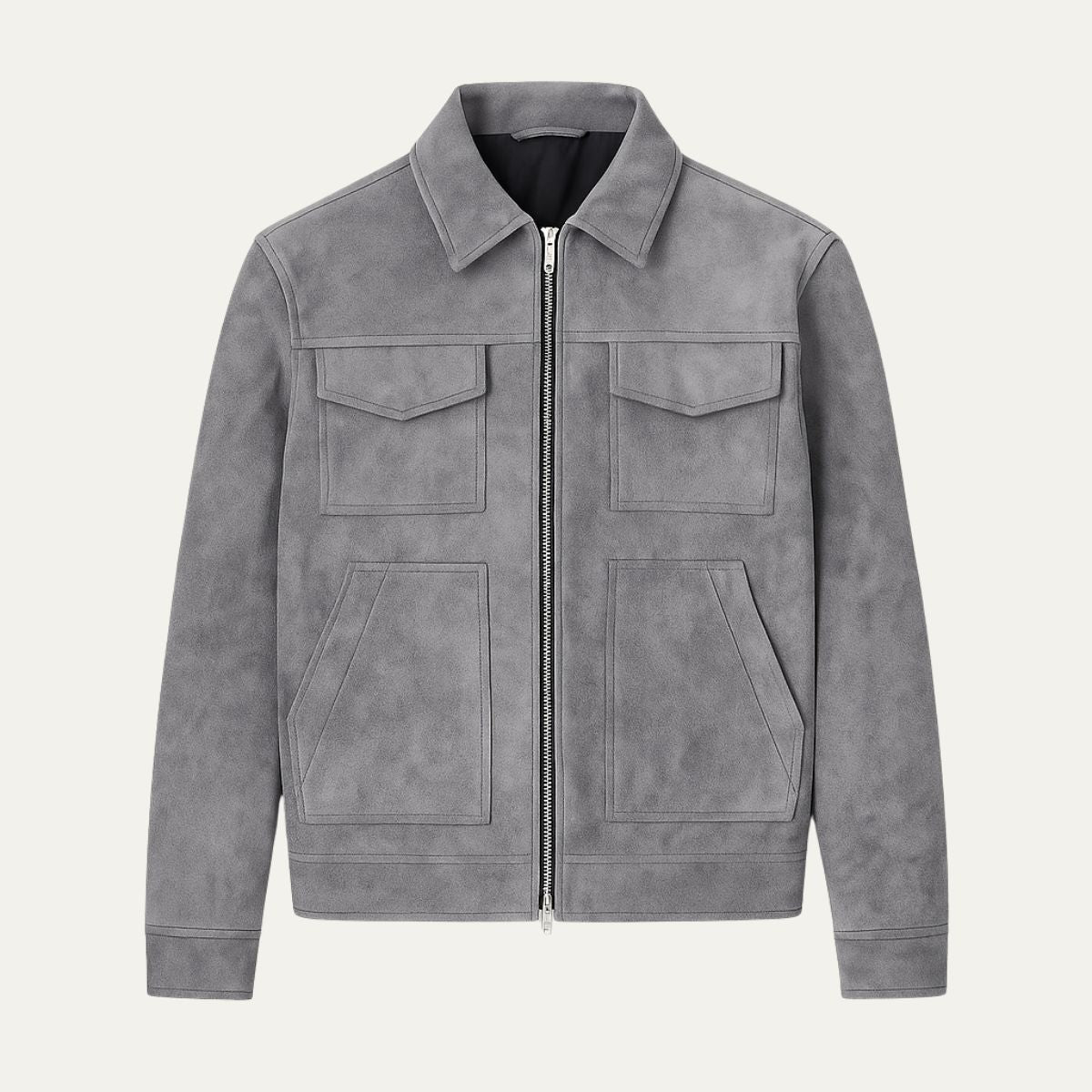 Axel | Men's Casual Suede Utility Jacket Black