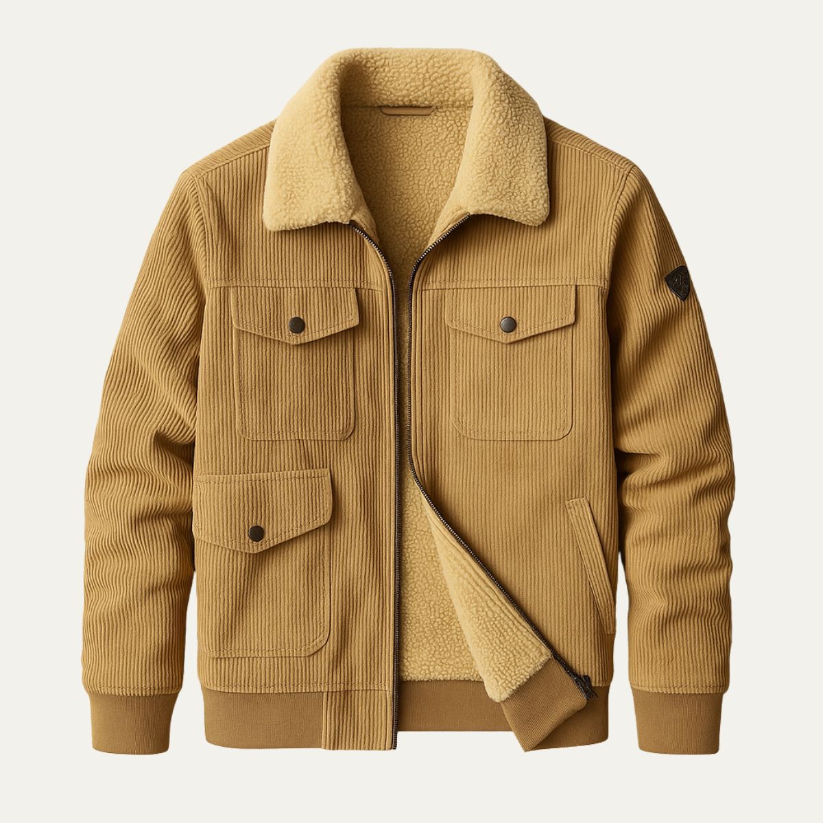 Blake | Men's Sherpa Lined Corduroy Jacket Camel