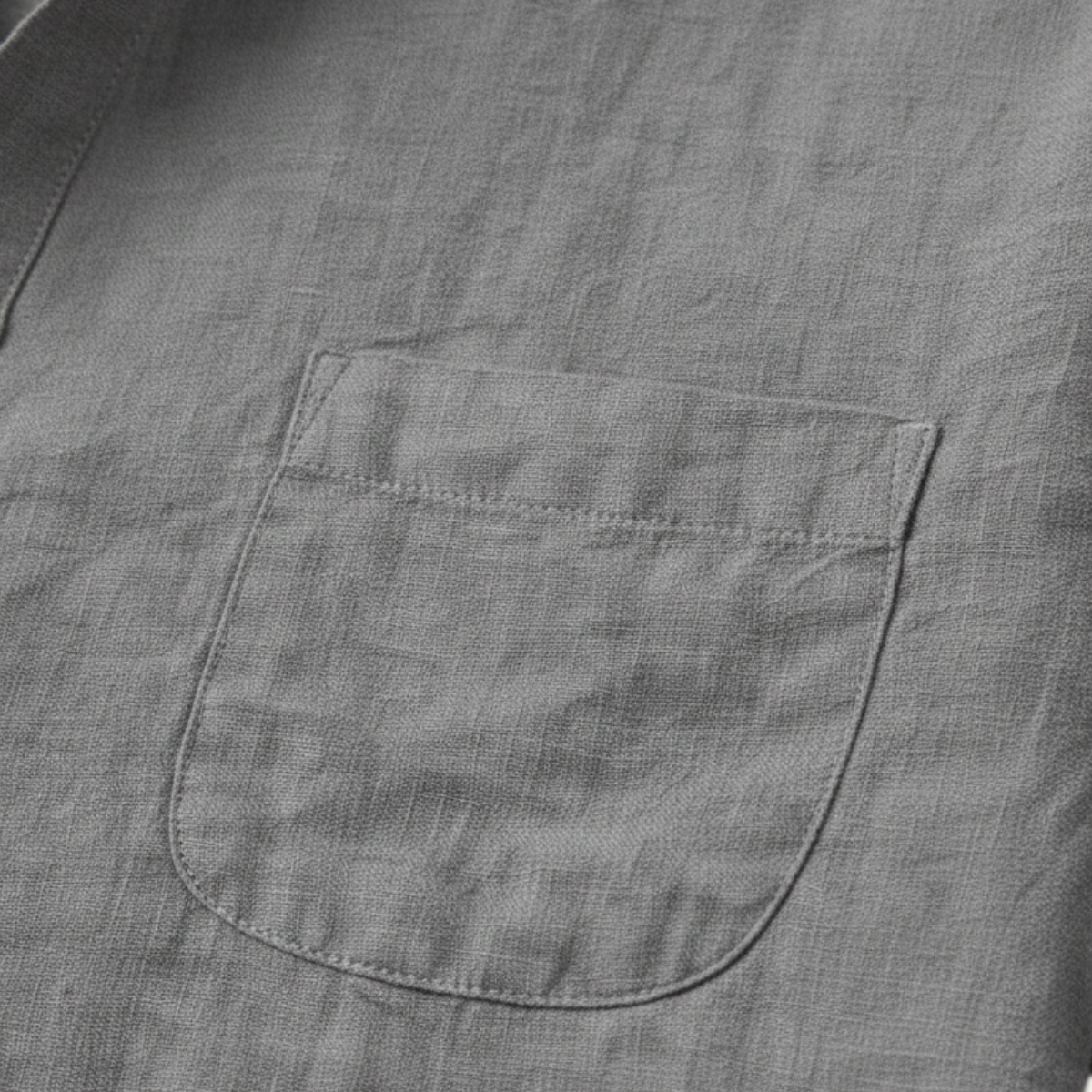 Axel | Men's Casual Linen Henley Shirt Gray Short Sleeve
