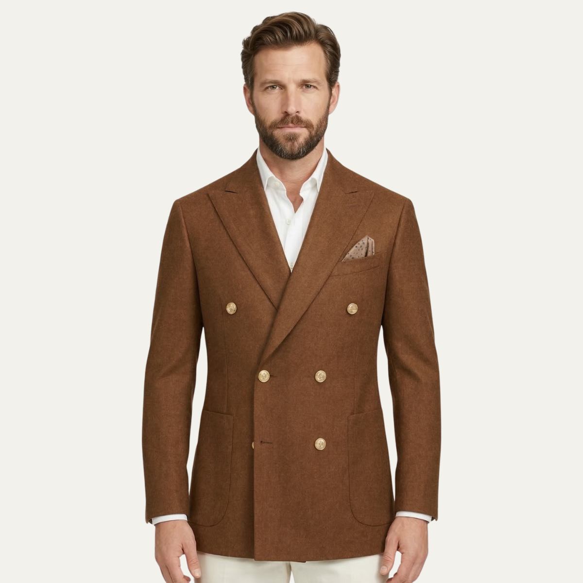 Jasper | Men's Double Breasted Blazer Brown Tailored