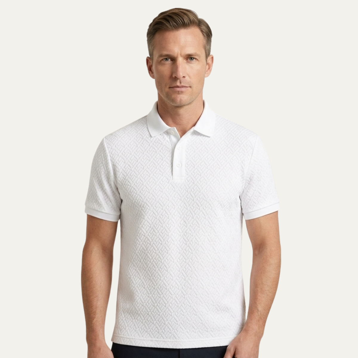 Axel | Men's Textured Polo Shirt White