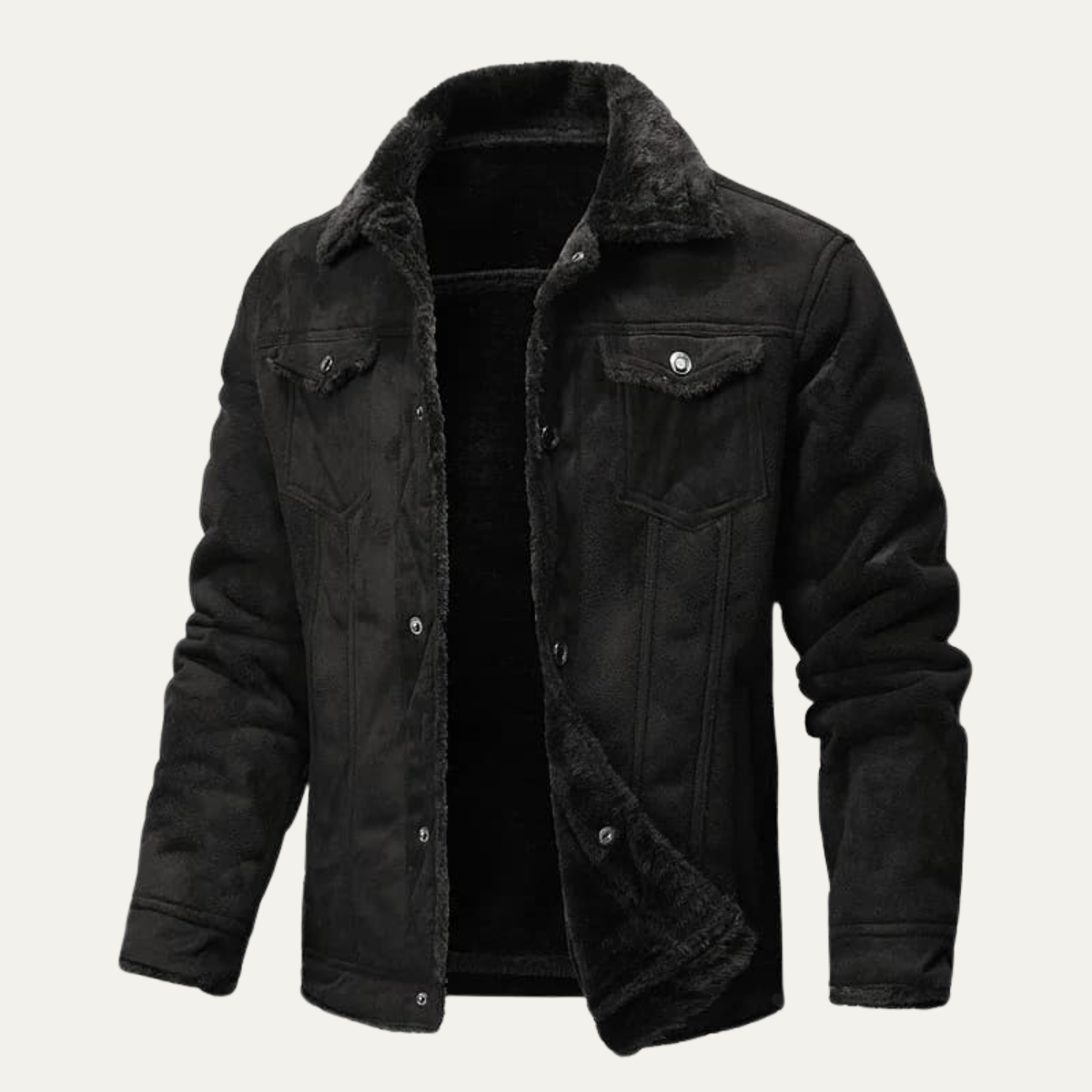 Axel | Men's Sherpa Lined Denim Jacket Brown