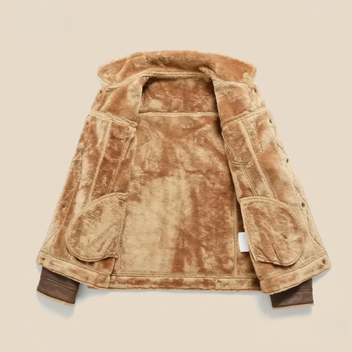Axel | Men's Sherpa Lined Suede Jacket Camel
