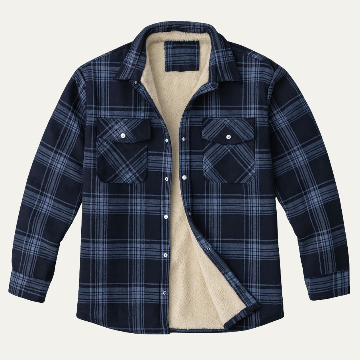 Bram | Men's Flannel Shirt Black White Plaid Long Sleeve Button Up