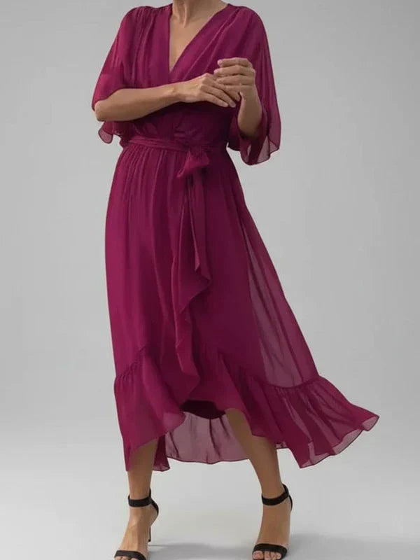 Isla | Women's Wrap Midi Dress Sage Green V Neck