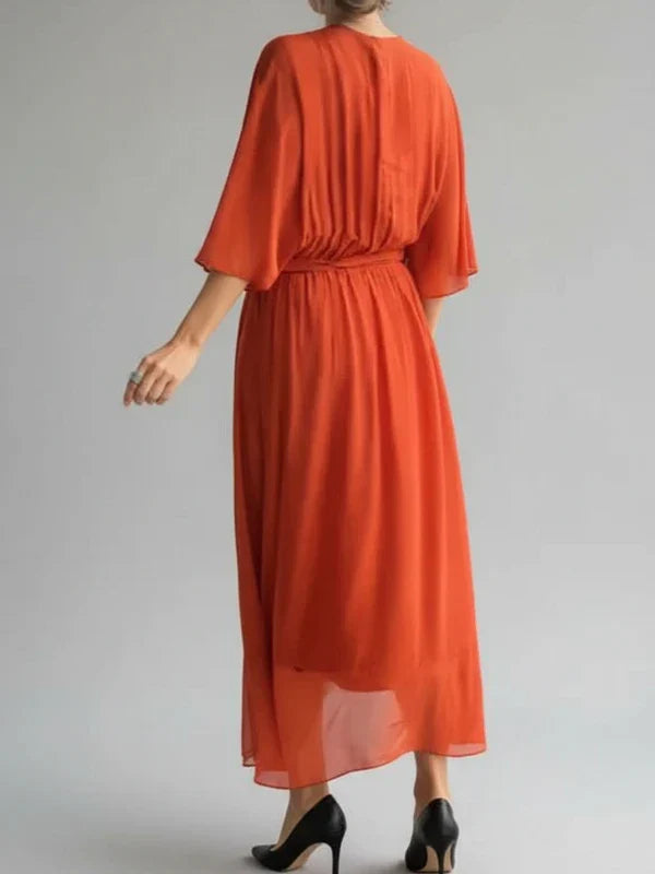 Isla | Women's Wrap Midi Dress Sage Green V Neck