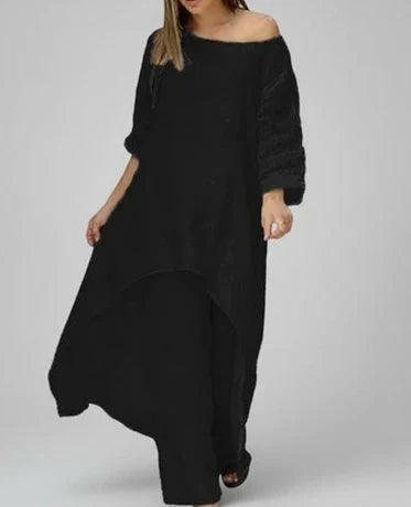Vera | Women's Linen Maxi Dress Gray Off Shoulder