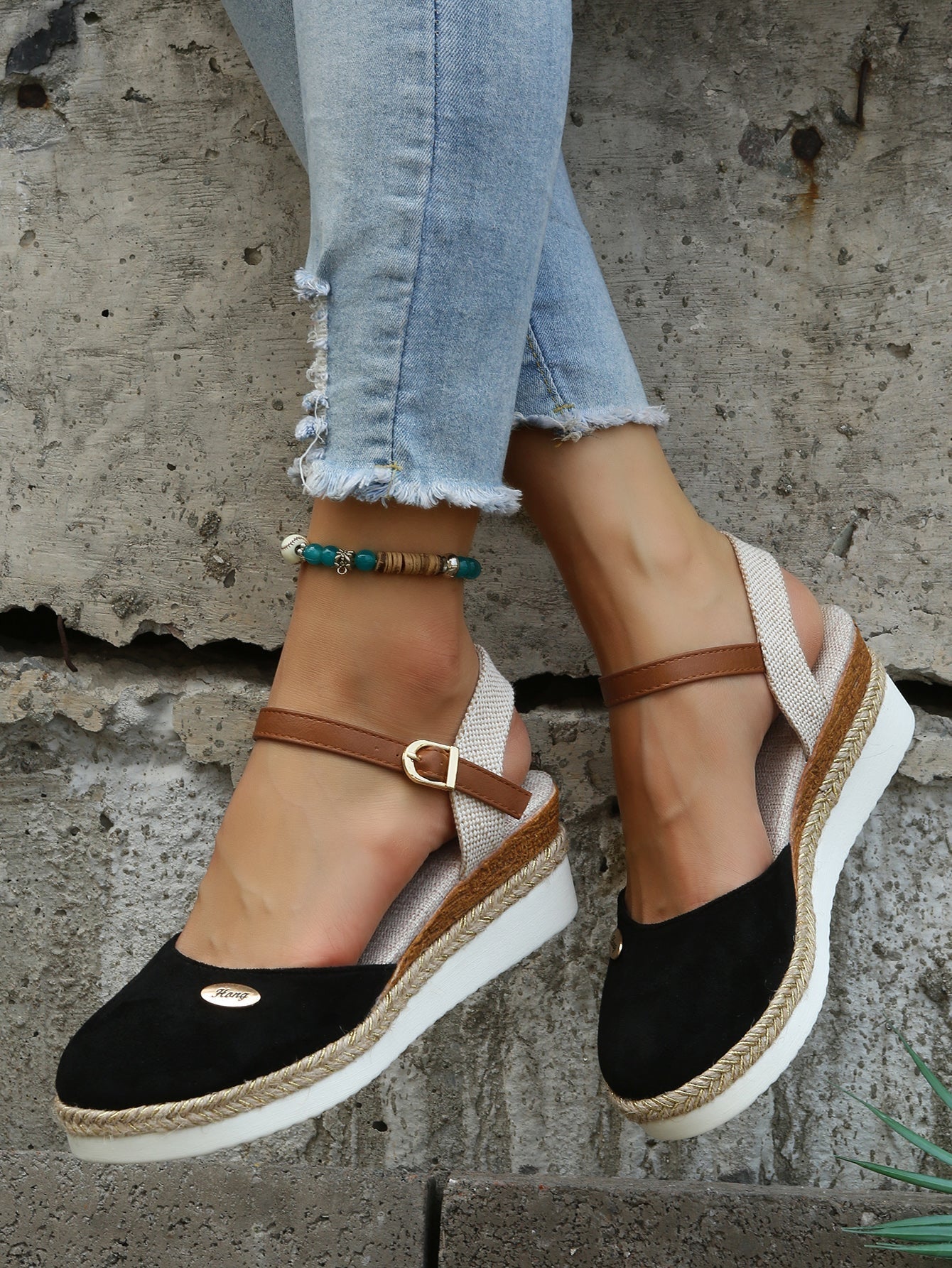 Esme | Women's Platform Espadrille Sandals Brown Ankle Strap