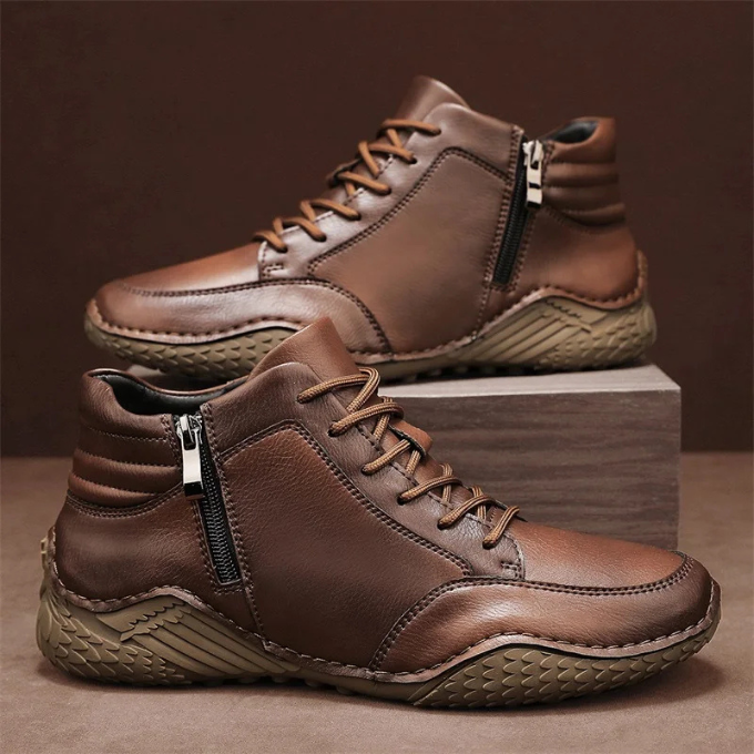 Kade | Men's Brown Leather Lace Up Boots