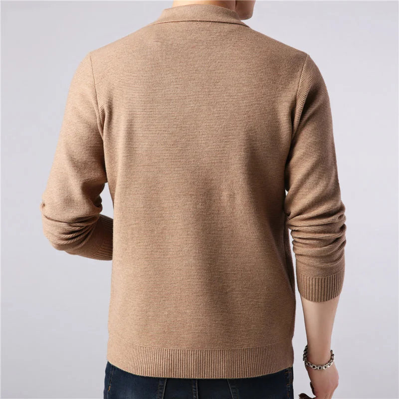 Grant | Men's Casual Knit Cardigan Sweater Cream Button Up