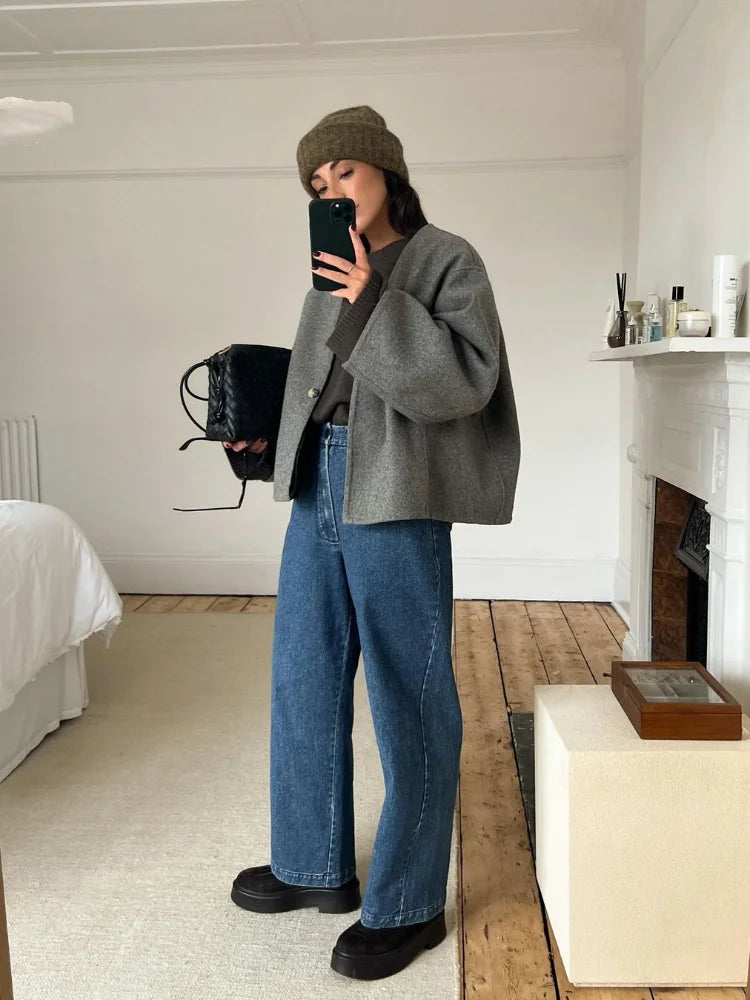 Dama Washington Isaura women's boxy oversized jacket - front view