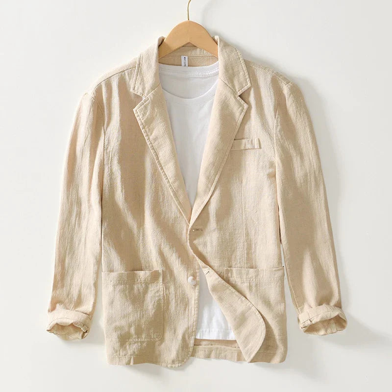 Voss | Men's Casual Denim Blazer Light Blue Single Breasted