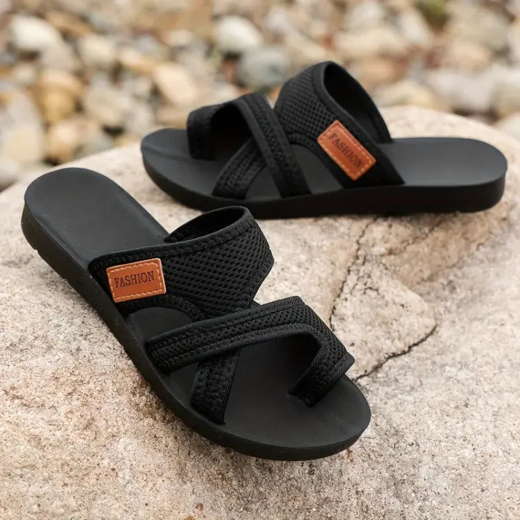 Ivy | Women's Comfort Sandals Black Cross Strap Orthopedic