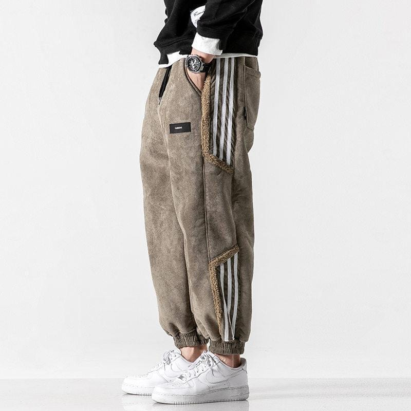 Orion | Men's Baggy Cargo Pants Beige Striped
