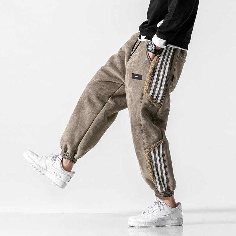 Orion | Men's Baggy Cargo Pants Beige Striped