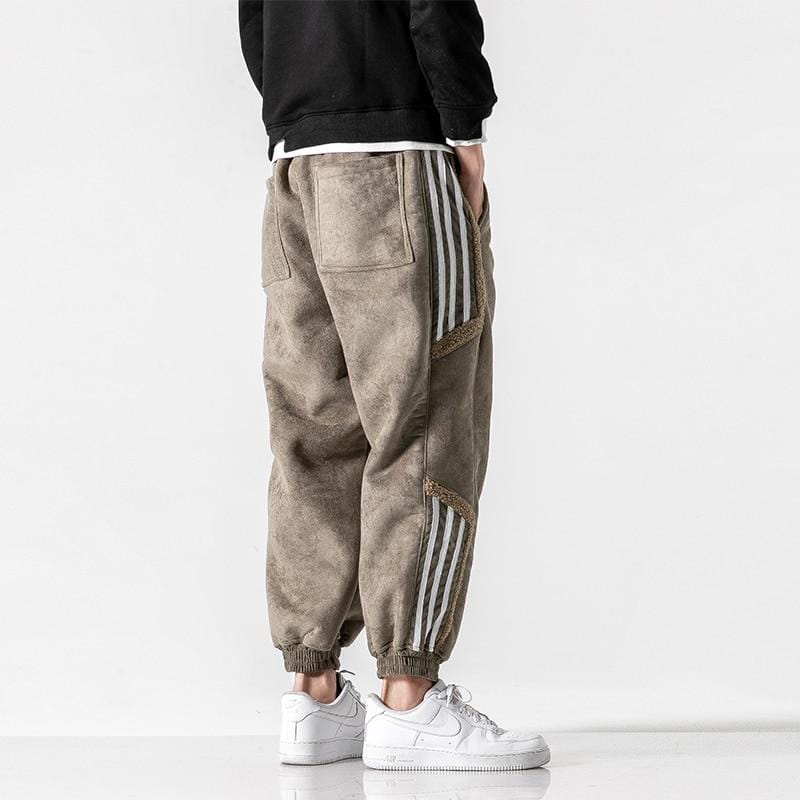 Orion | Men's Baggy Cargo Pants Beige Striped