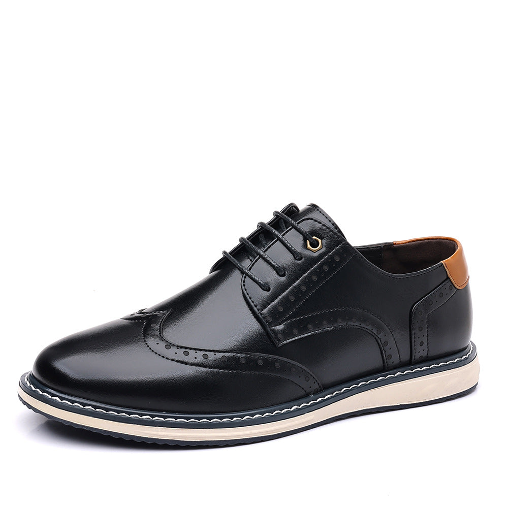 Otto | Men's Wingtip Leather Oxford Brown Dress Shoes