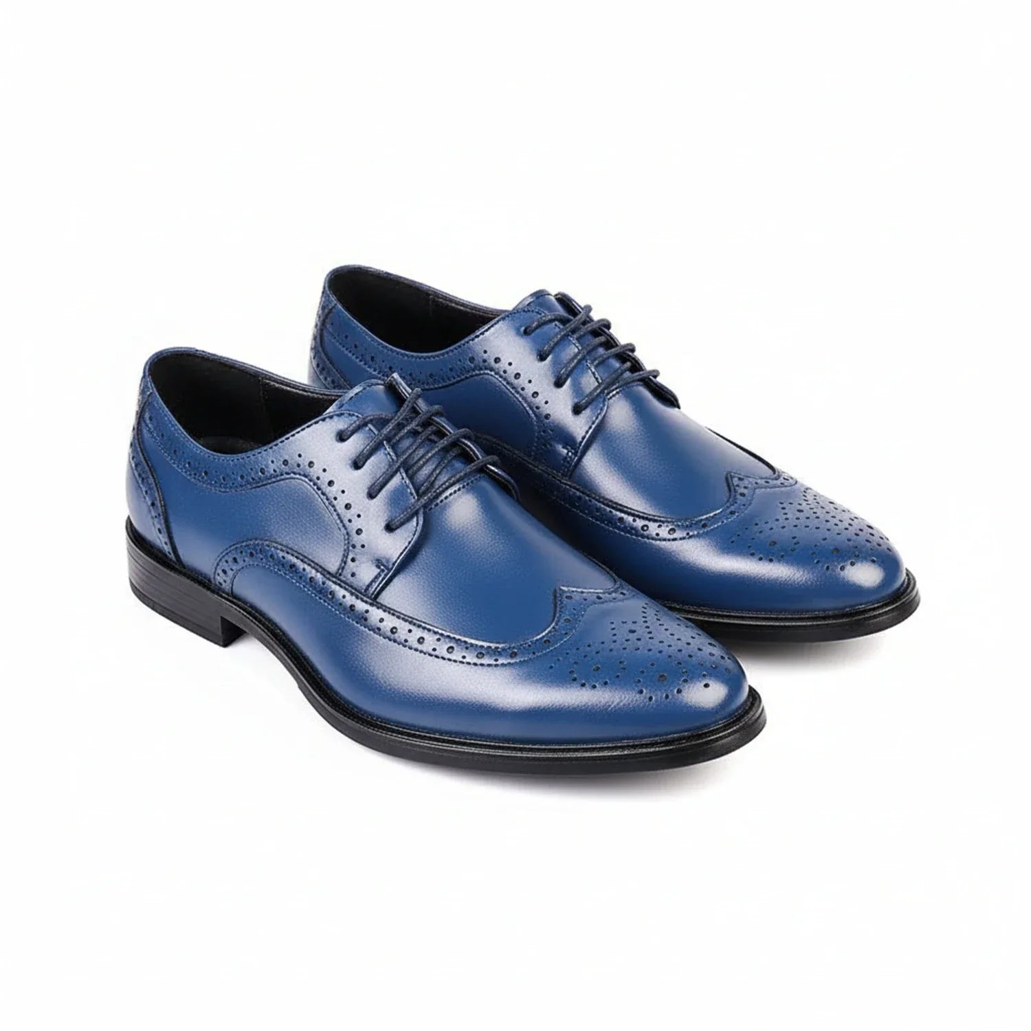Axel | Men's Brogue Oxford Dress Shoes White Black Sole